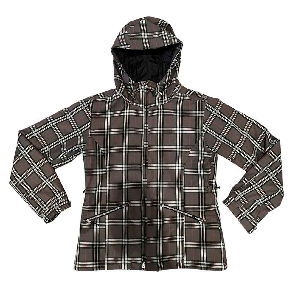 Betty Rides Plaid Hooded Snowboard Jacket – Size Large NWOT Y2K